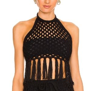 Zene Fringe Halter Top